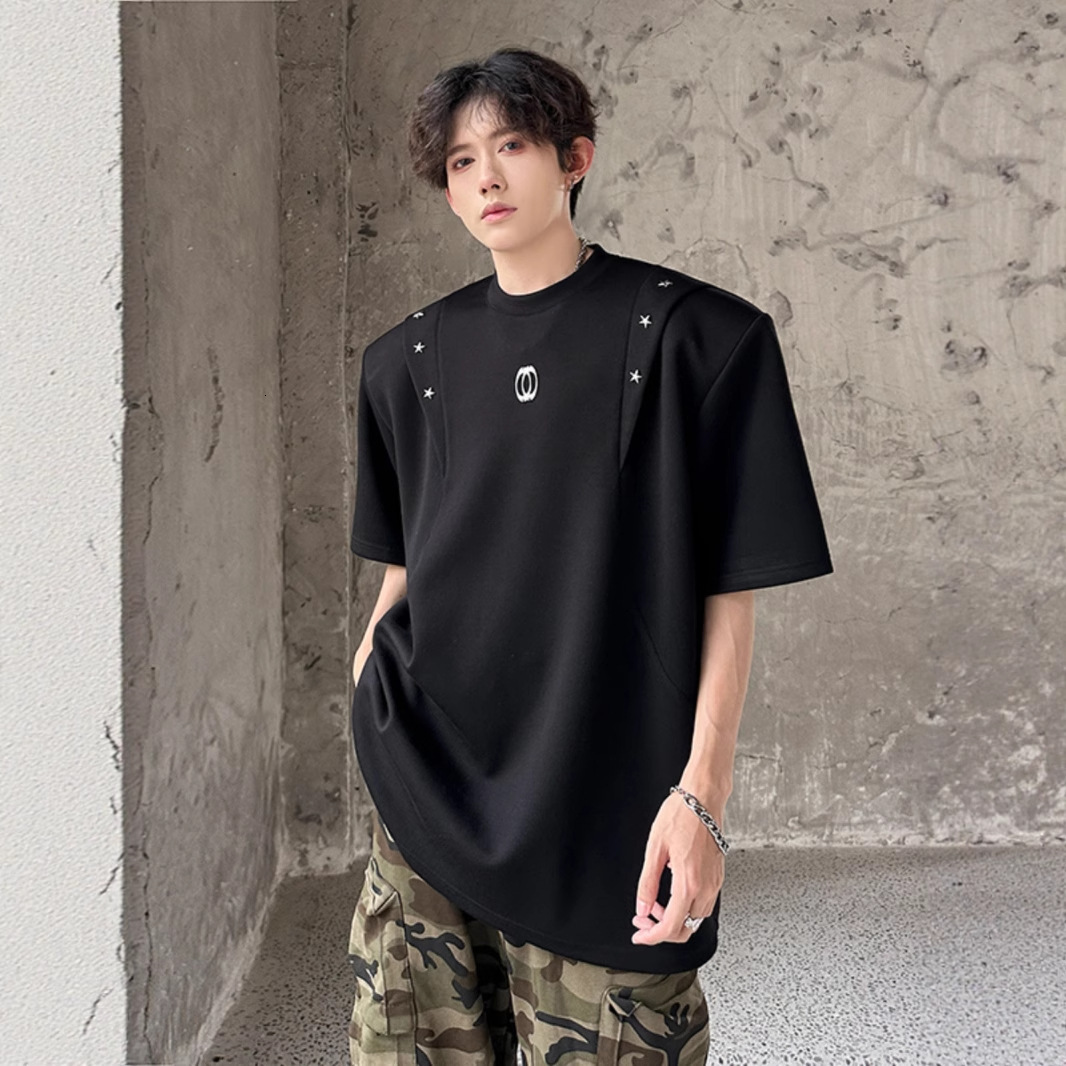 Designer Short Sleeves Trendy Brand Cool Street Style Design T-shirt For Men Summer Cleanfit White Short Sleeve Regular Fit American Style Heavyweight