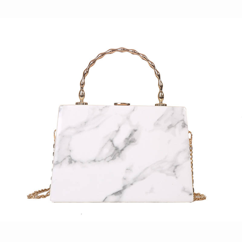 Foreign trade bag new fashion marble pattern crossbody bag PU trend printed handbag designer bag trend niche bag European and American style D box bag