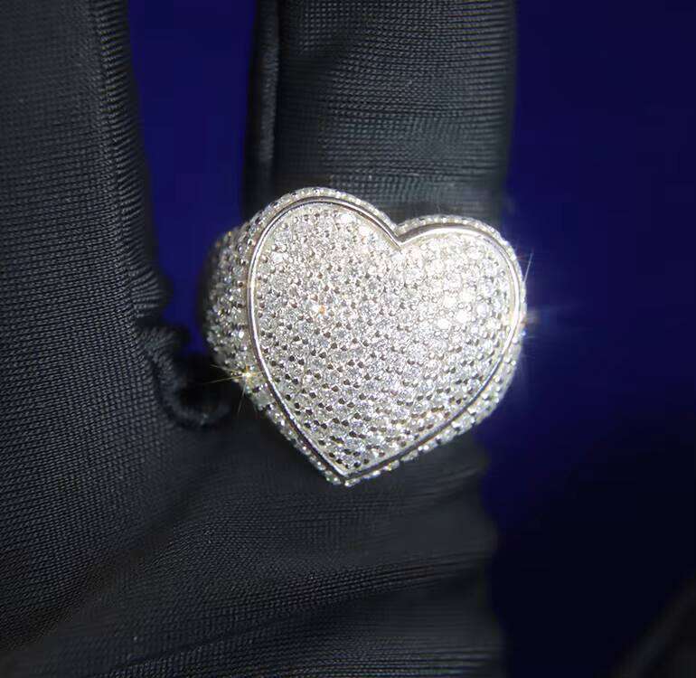 Pass Tester Hip Hop Sterling Sier Gold Plated VVS Moissanite Dia Fine Jewelry Rings