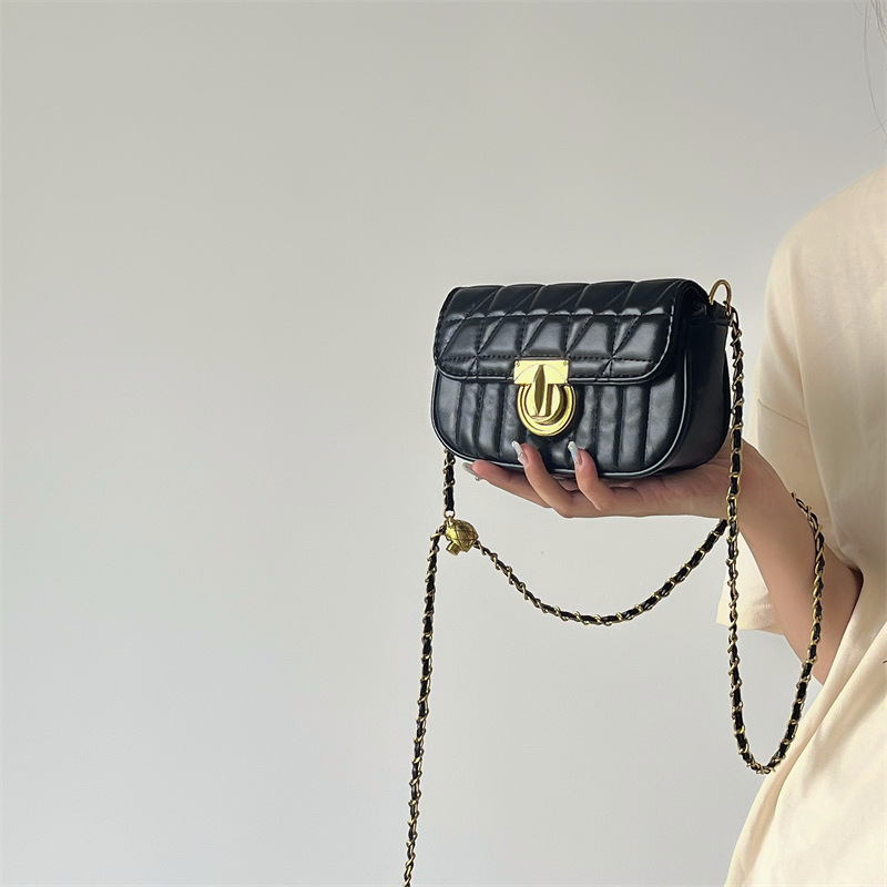Designer Bag Luxury Bag Free Shipping Original High End Minimalist Niche Design Versatile Dia Grid Shoulder Bag Lock Chain Shoulder Crossbody Small Sq