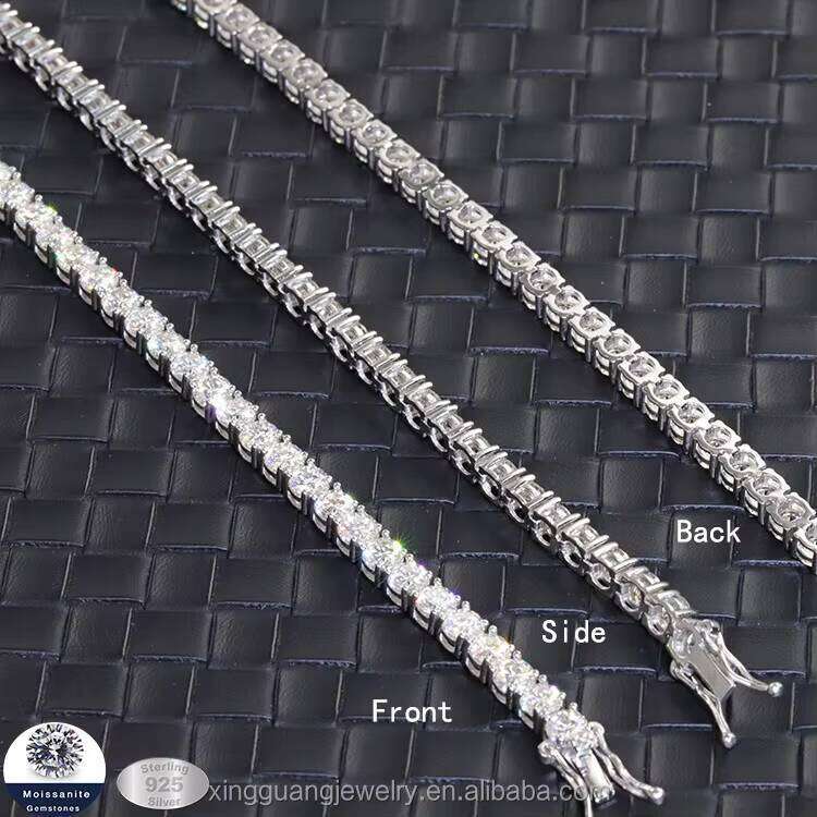 RTS 2 Mm-5 mm VVS Tennis Chain Bracelet Fine Jewelry Necklace Sterling Sier for Moissanite Chains Men Women