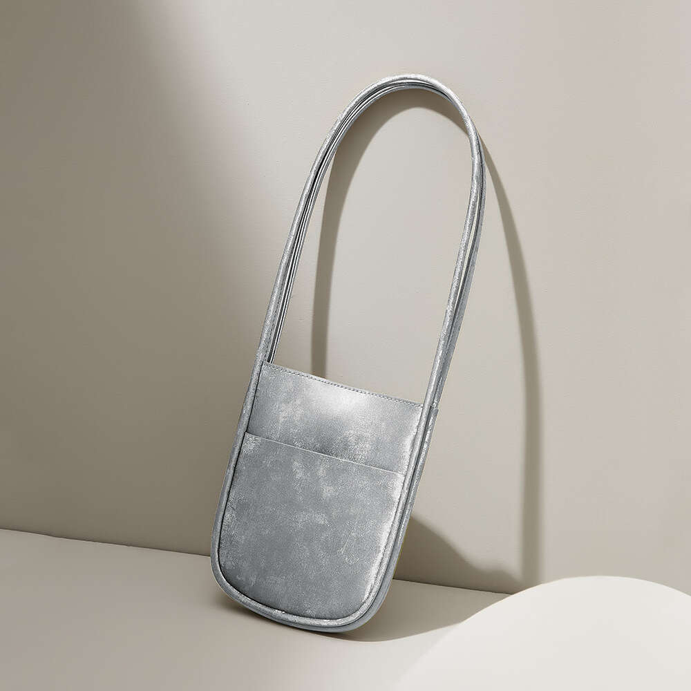 Luxury designer Chinese style satin cowhide mini portable new shoulder high-end vertical underarm shoulder bag