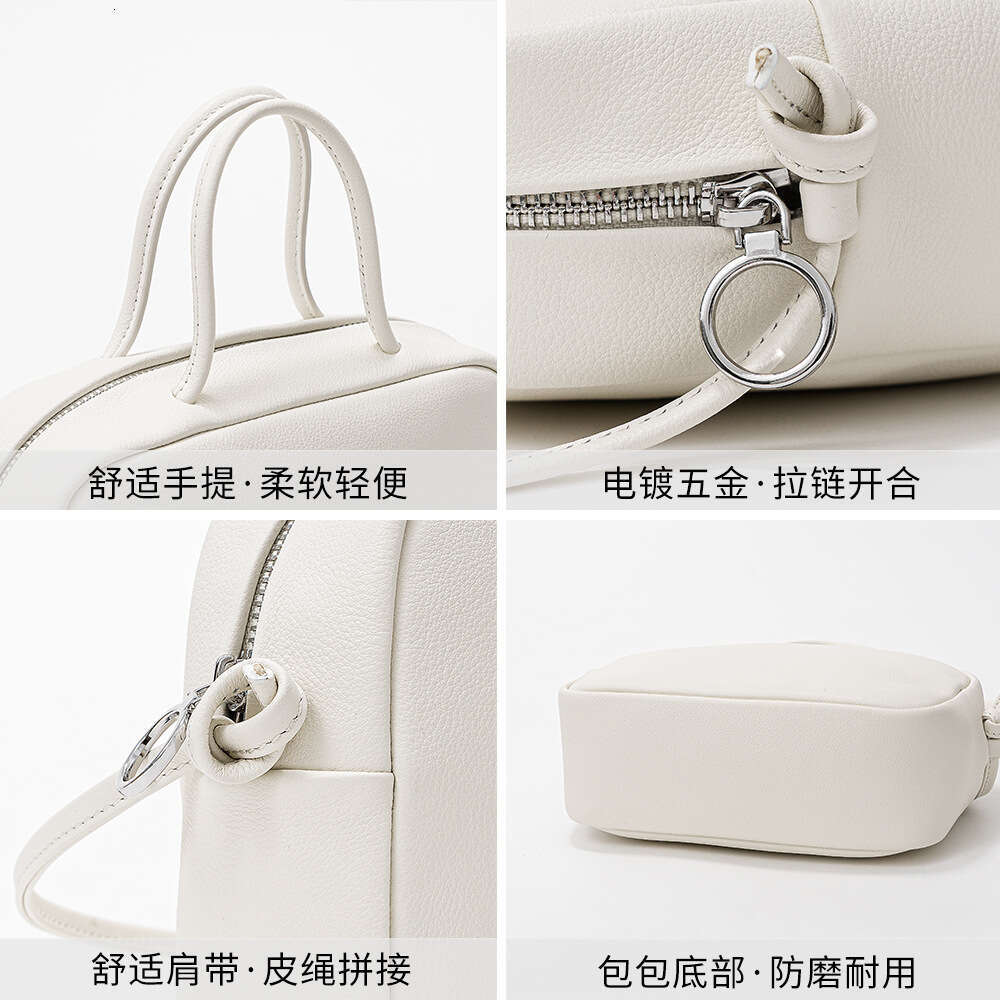 Designer luxury brand casual minimalist style portable top layer cowhide women's shoulder crossbody bag