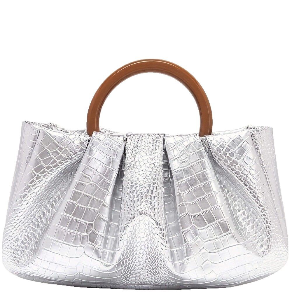 Cross trend border new fashionable armpit bag crocodile pattern large capacity shoulder bag designer bag trend solid color wood grain handbag