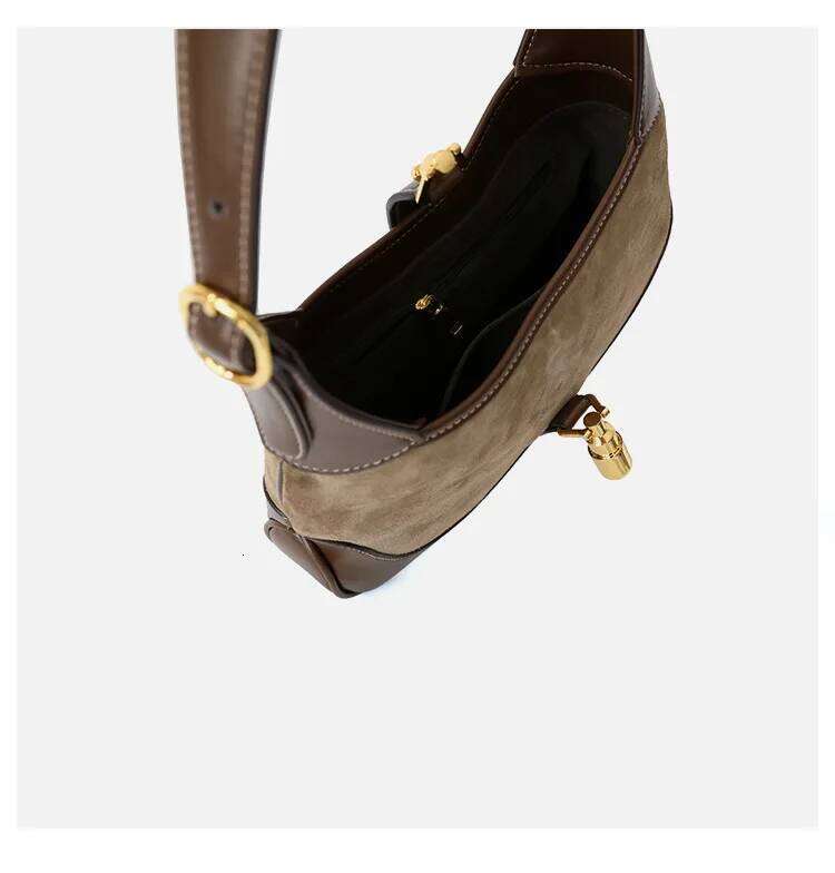 UBELLIN Suede for Women 2024 Designer Real Leather Ladies Hand bags Small Single Shoulder Flap Bags