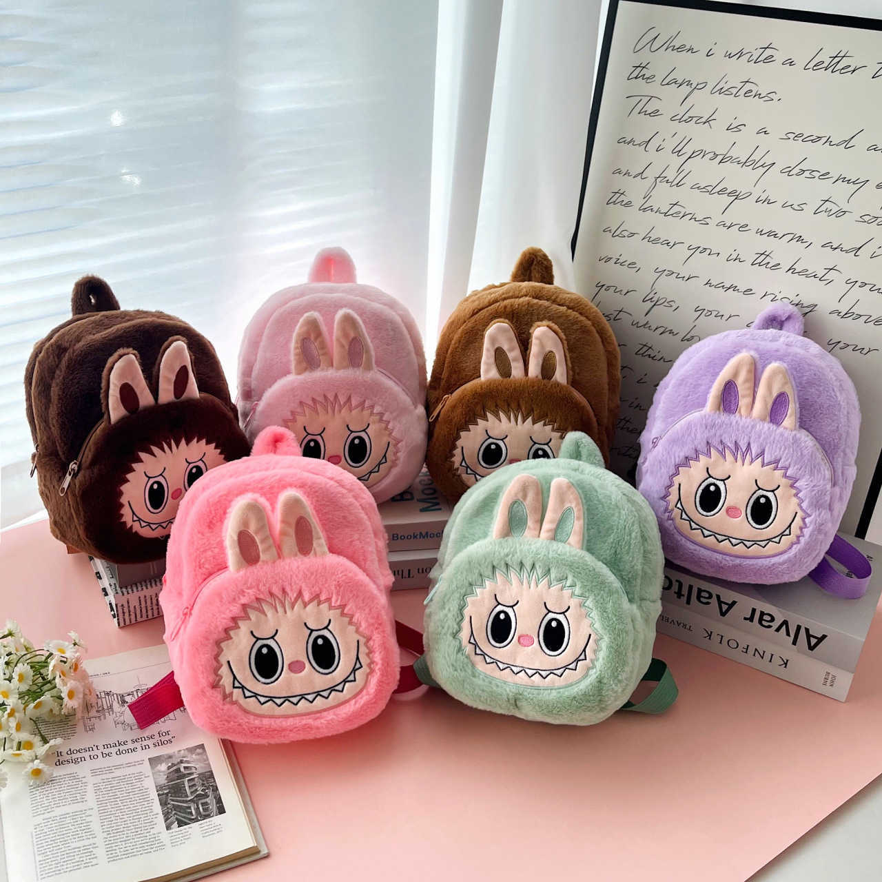 Labubu Plush Bag Animal Doll Backpack Cartoon Cute Pop Mart Backpack L250705RNIK