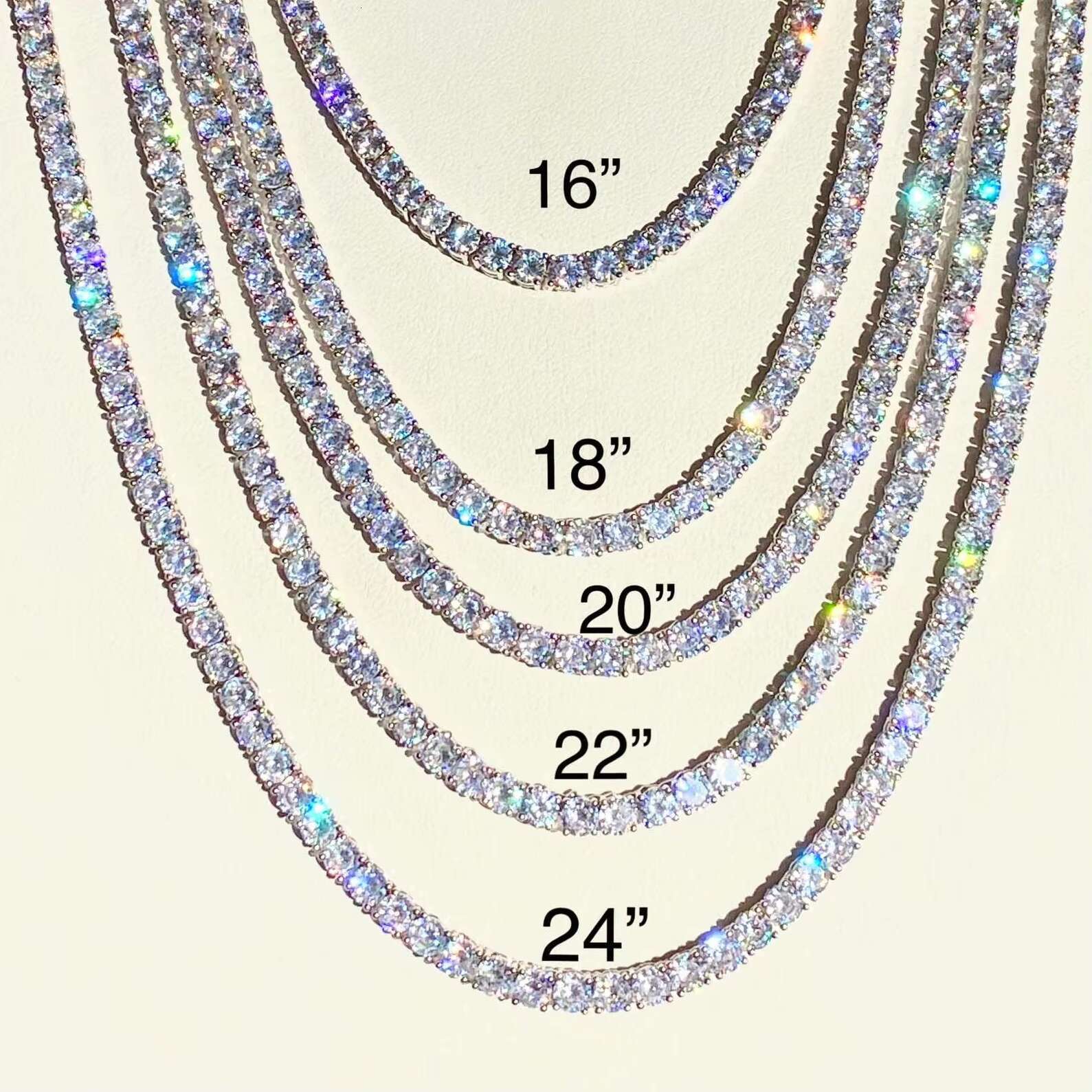 Cheapest Price Hip Hop 925 Silver Gra VVS Moissanite Diamond Tennis Chain 3MM 4MM 5MM Necklace Bracelet Men Women Fine Jewelry