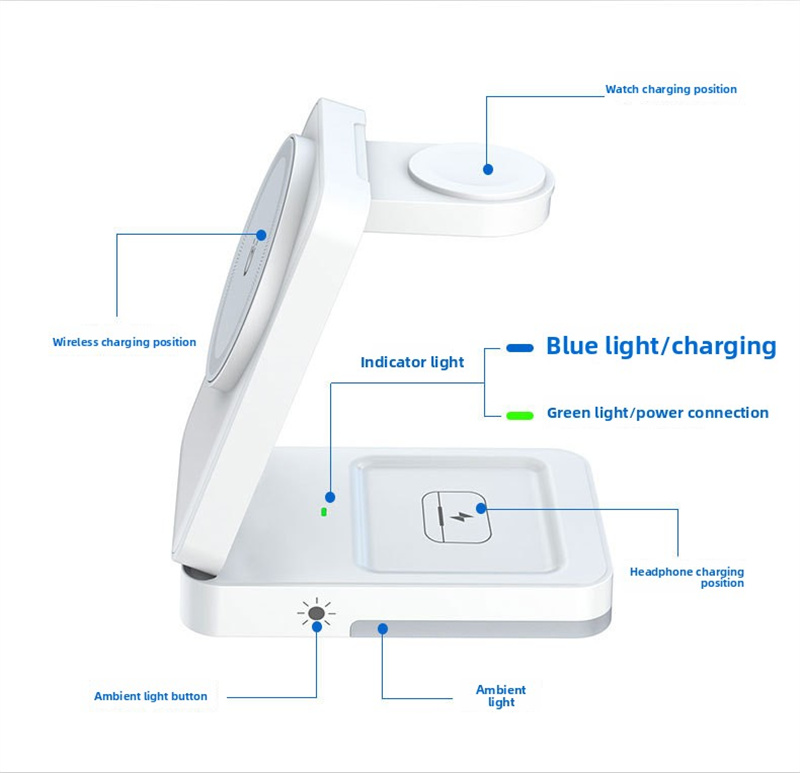 G12 Storage folding magnetic 3-in-1 wireless charger for iPhone 16 15 14 13 Fast Charging Folding for Apple Watch Airpods Wireless Charger