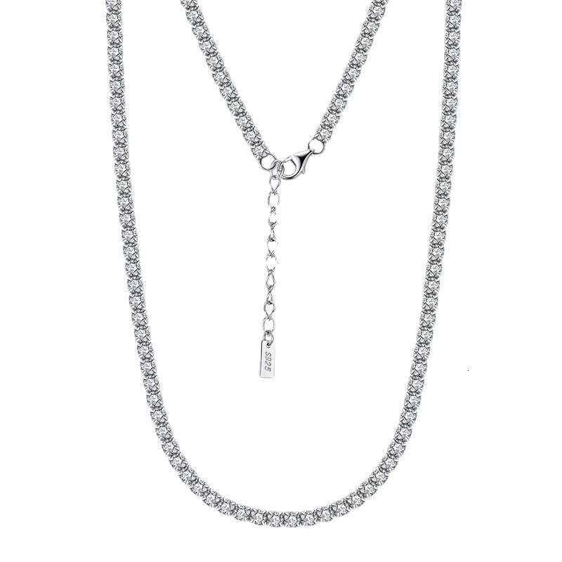 1.5mm - 4mm Fine Jewelry Choker Round Cubic Zirconia Cz 925 Sterling Silver Tennis Chain Necklaces