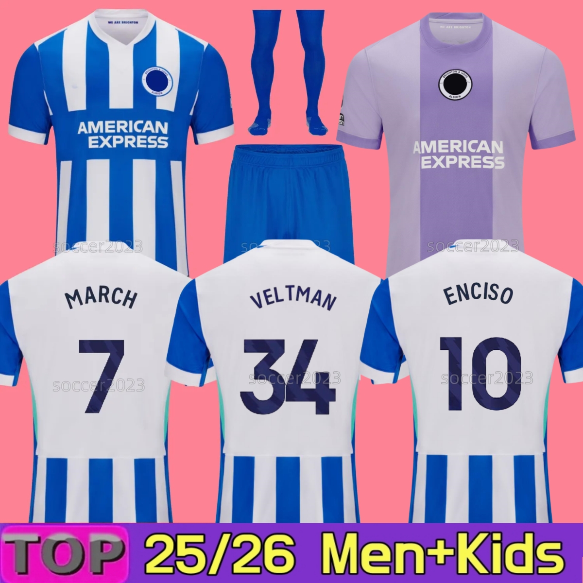 25 26 Brighton VELTMAN Soccer Jerseys MINTEH JOAO PEDRO BHAFC LAMPTEY MITOMA Shirts WIEFFER MARCH LALLANA 2025 2026 home Football Uniforms Men Kids HoVeS AlBiOnEs