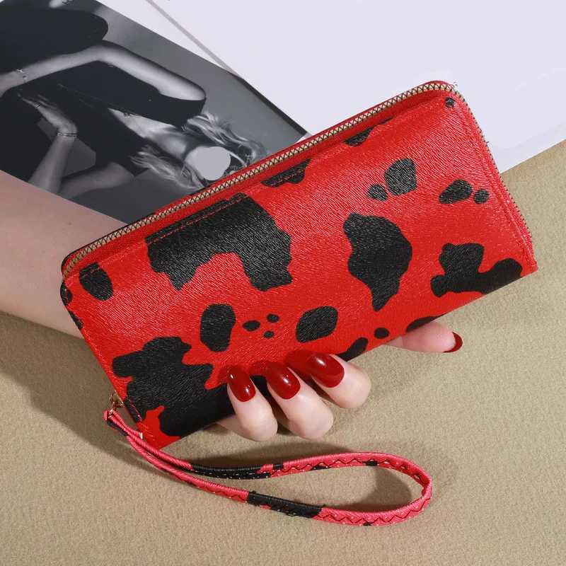 Cow Print LG Wallet Wens Cute Versatile Faux Leather Coin Purse Holder Y250707