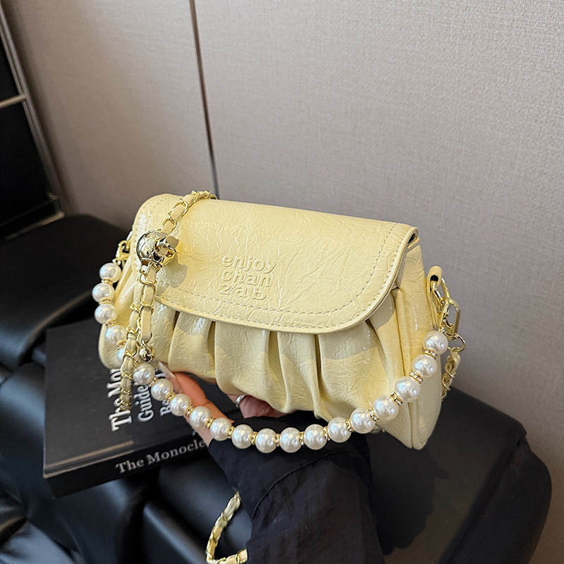 Free shipping designer High-End Niche Pleated Small Bag Women Chain Crossbody Bag 2025 Summer New Fashion Versatile Stylish Shoulder Bag