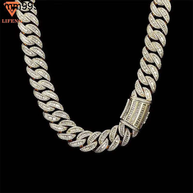 Custom Pass Dia Test Iced Out VVS Cuban Link Chain Hip Hop Sier Moissanite Necklace Men
