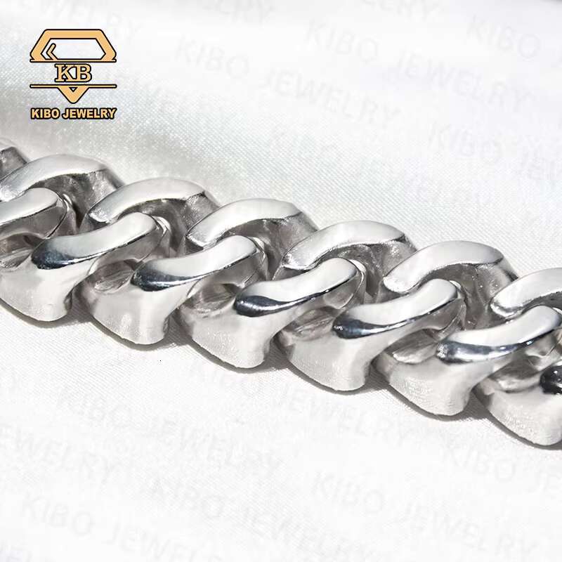 Hip Hop Mens 925 Sterling Silver VVS Iced out Miami Cuban Link 22mm Big Cuban Chain Moissanite Necklace Jewelry