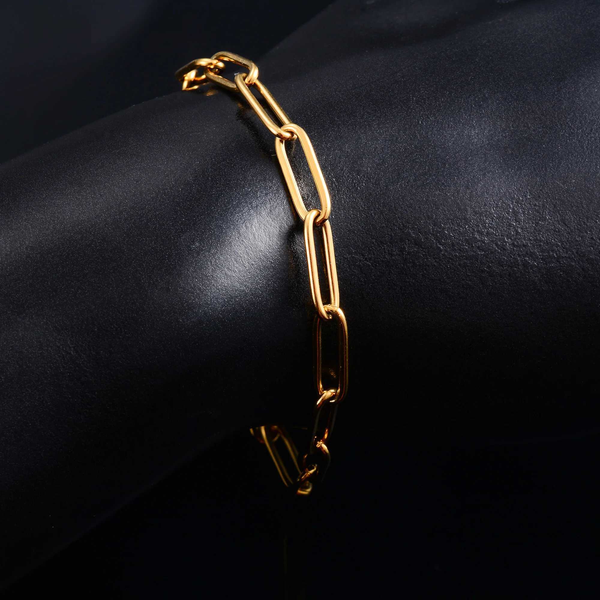 Women Bracelet Stainless Steel Paperclip Link Chain for Hand Foot Ladies Bangle Jewelry Making Accessories DIY Girl Ankle Bracelet XJ250707