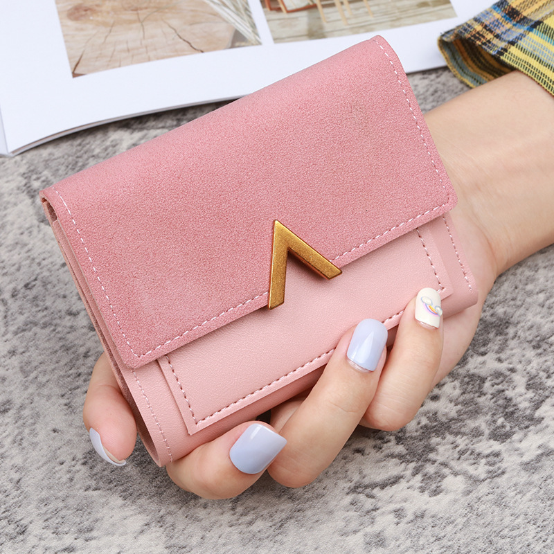 Designer Wallet Korean Style New Discount Women's Wallet Short Retro Card Holder PU Imitation Leather Simple Folding Student Wallet
