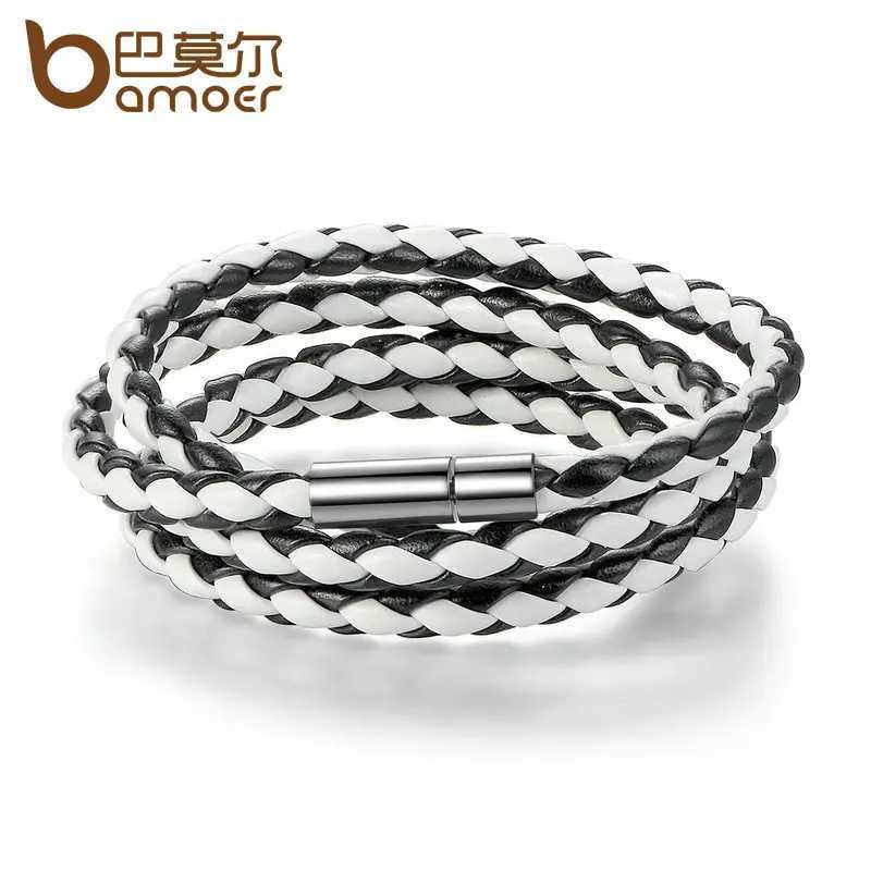 6 Color Wholesale Long Chain Adjustable Magnet Buckle Unisex PU Leather Bracelets for Women and Men Fashion Jewelry XJ250707
