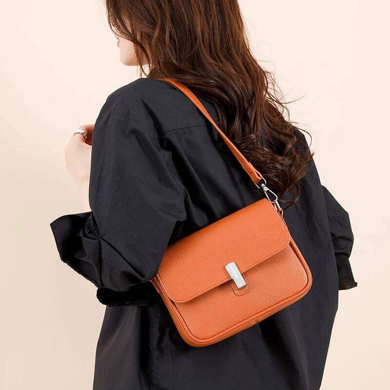 Genuine Leather Women Crossbody Bags Design Small Square Soft Cowhide Women's Commuter Shoulder Bag ladies gift