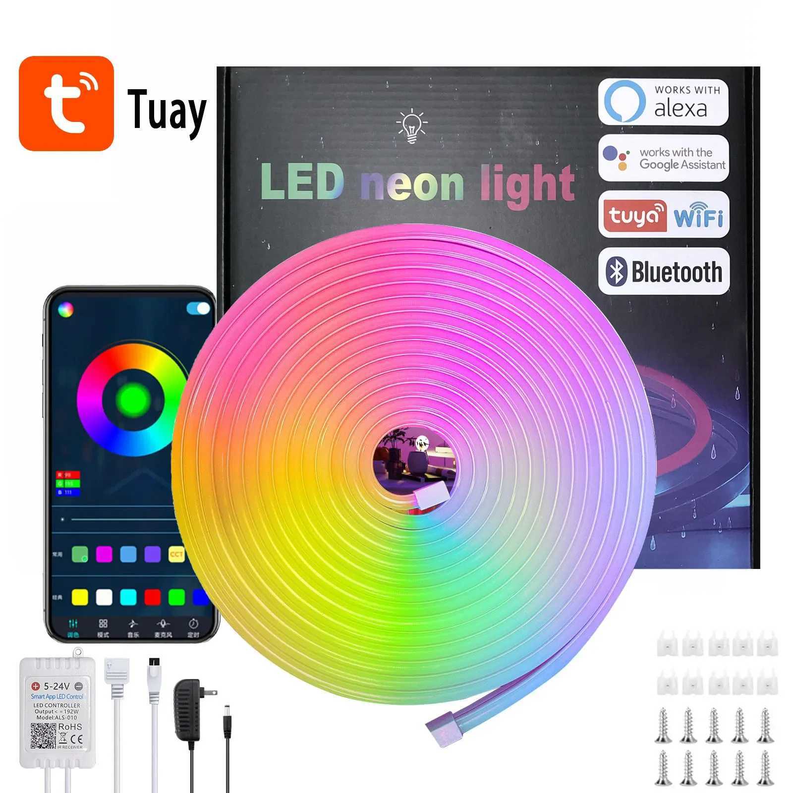 LED Neon Light Strip With Tuya Intelligent Control RGB Waterproof Neon Rope Light Suitable For Outdoor Decoration Of Houses W250701