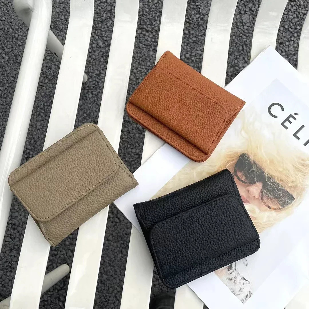 Genuine Leather Wallet Womens Purse Folding Simple Small Money Ladies Bag Multi-functional Coin Bag Female ultra 250704