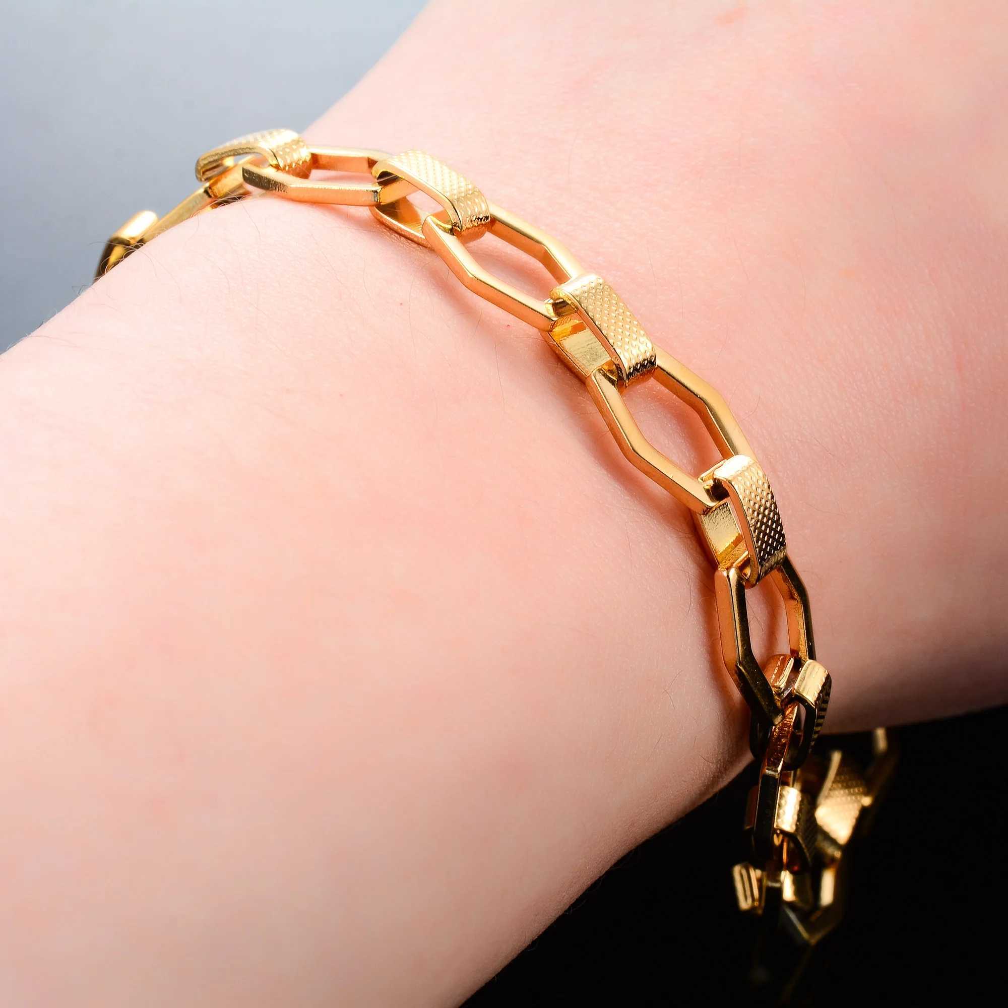 9mm Stainless Steel Link Hexagon Hand Chain Bracelet for Women Men Hip Hop Rock Punk Boy Wristband Anklet Metal Jewelry AccessoryXJ250707