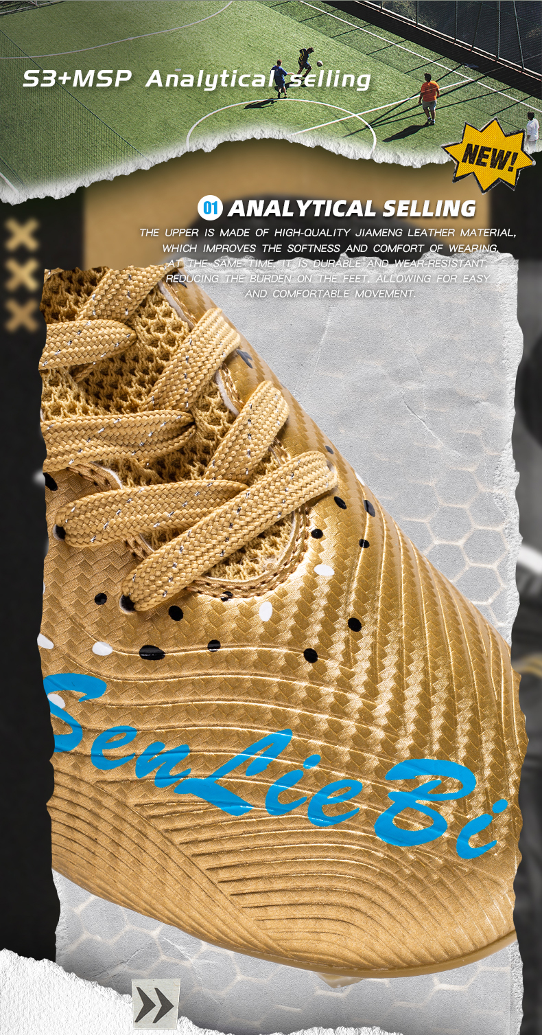Football shoes men's assassin nail TF long nail high top anti slip primary school student match training shoes women Messi