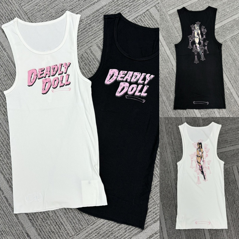 Women Printed Designer Vest Street Style Slim Tees Summer Sleeveless Casual Camisole