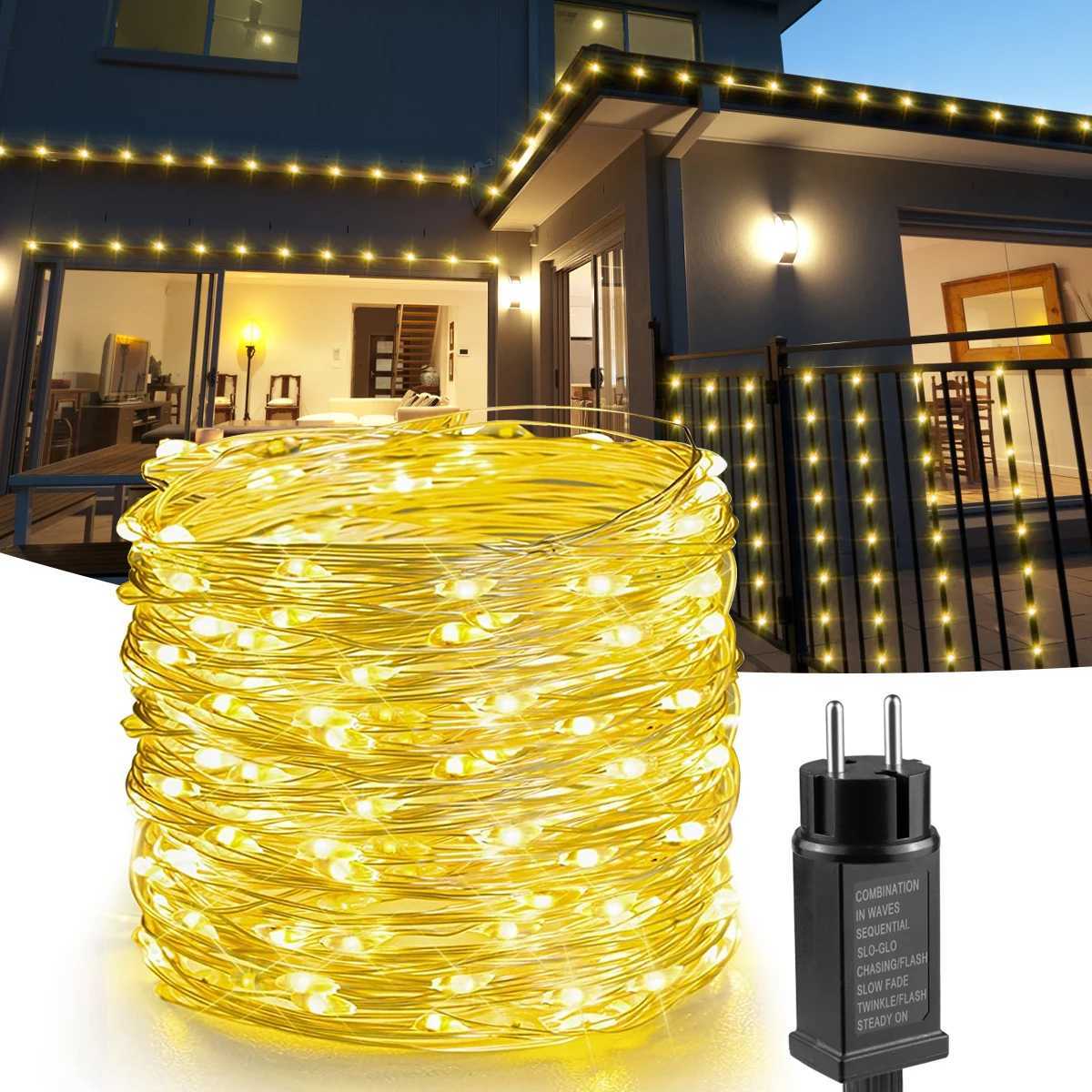10/20/30/50/100M LED Fairy Lights Copper Wire String Holiday Room Decor Lamp Garland For Christmas Tree Wedding Party Decoration W250701