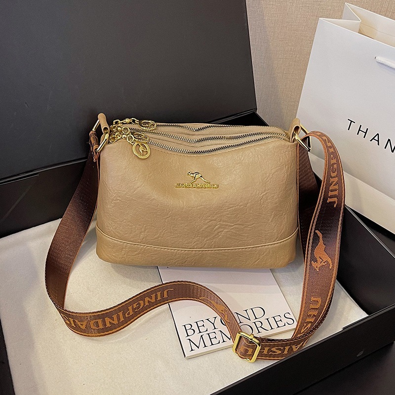 Free Shipping Kangaroo Middle-aged Mother Bag 2025 Designer Multifunctional Texture Three-layer Single Shoulder Soft Leather Large Capacity Women'