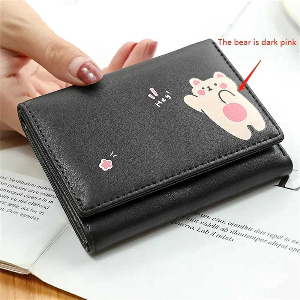 2023 Short Cute Small Wallets Student Triple Fold Card Holder Girl ID Bag Card Holder Coin Purse Ladies Wallets Carto Bags Y250707