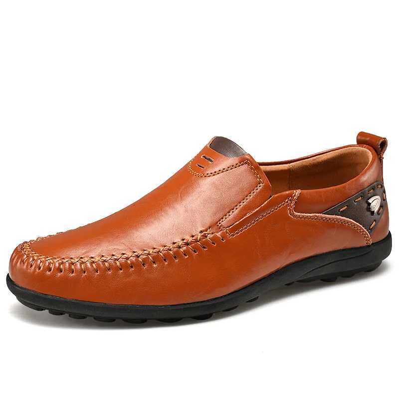 Handmade Shoes Leather Casual Shoes For Men Flat Platform Walking Shoes Outdoor Footwear Loafers Breathable Sneakers Y250707
