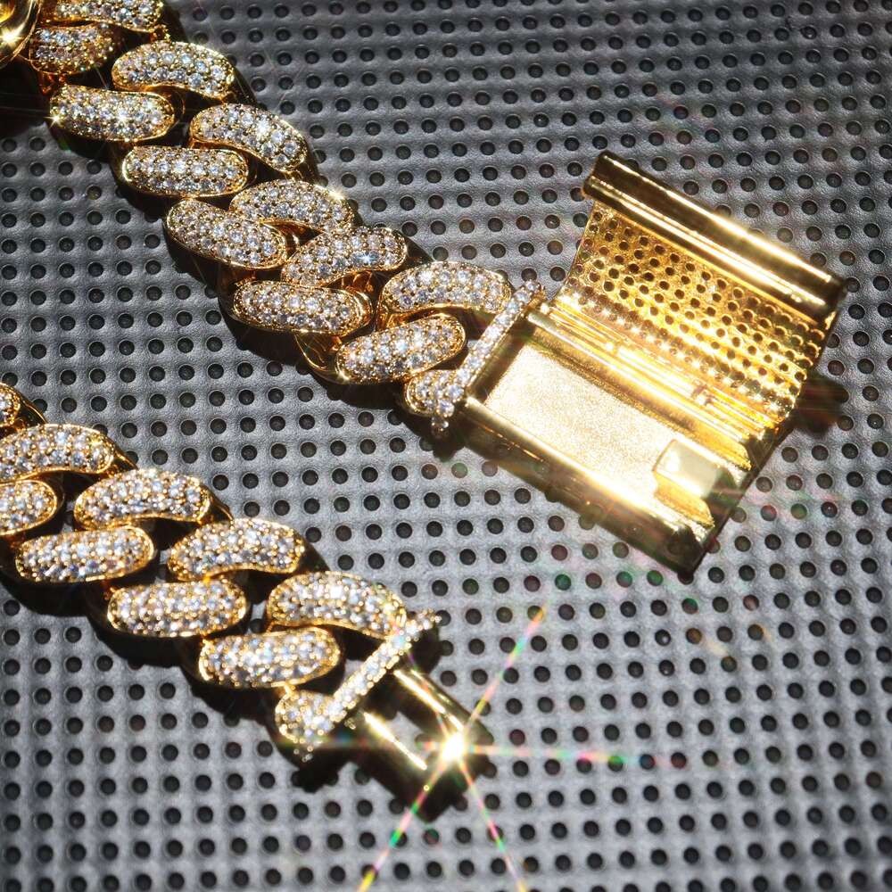 2023 High Quality Miami Cuban Link Necklaces in Silver 925 Gra Certificate for Men Bling Ice Out Hip Hop Jewelry