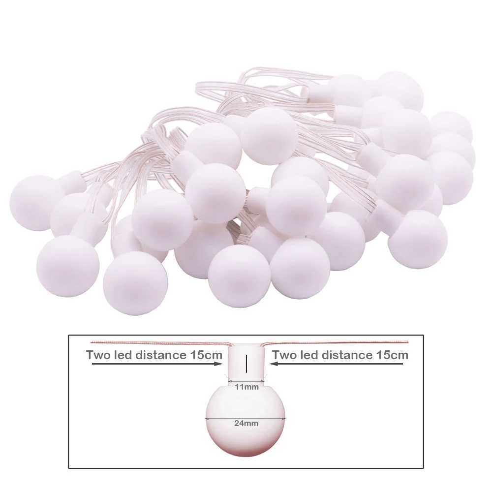 WS2812B Dream Color LED Round Ball String Lights Addressable Individually Strip Christmas Party Birthday Decoration IP67 DC5V W250701