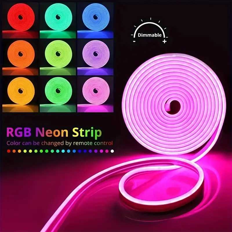 RGB LED Neon Rope Lights Flexible Neon Strip Lights App Control Music Sync LED Lights for Festival Atmosphere Party Home Decor W250701