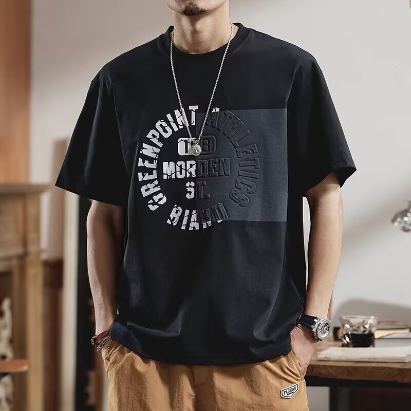 New Style Personalized 3D Printed Patchwork Short Sleeve T-shirt For Men 2024 Summer Slightly Loose Half Sleeve Designer Short Sleeves Tee Shirt Versa