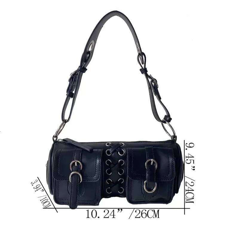 Richme Punk Bolso Mujer Fashion Trend New Design Chains Crossbody Shoulder Haruku Y2k PU Individuality Ladies Bags