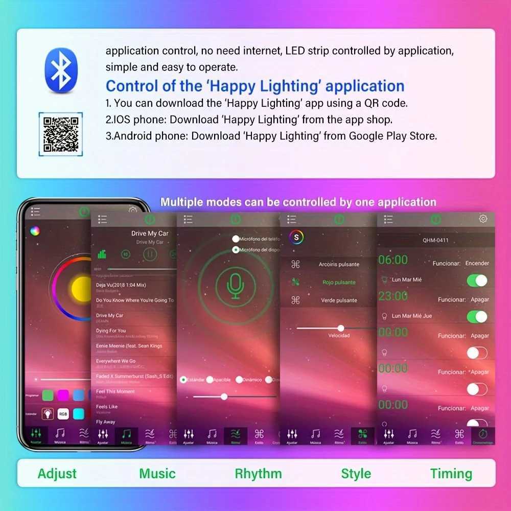 USB LED Strip Lights Tuya APP Control Color Changing 5050 RGB LED Light Flexible Lamp Tape for Room Decoration TV Backlight W250701