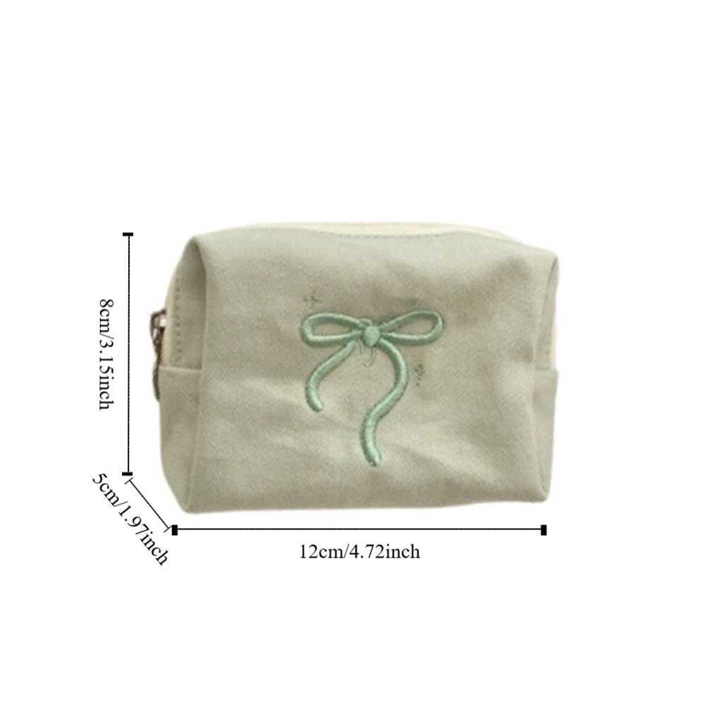 Portable Bow Coin Purse with Lace Ribb Korean Style Cute Zero Wallet Soft Zipper Pouch Sanitary Napkin Storage Bag Earphe Y250707