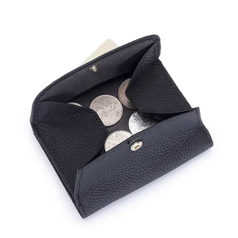 Genuine Leather Wallet Womens Purse Folding Simple Small Money Ladies Bag Multi-functional Coin Bag Female ultra 250704