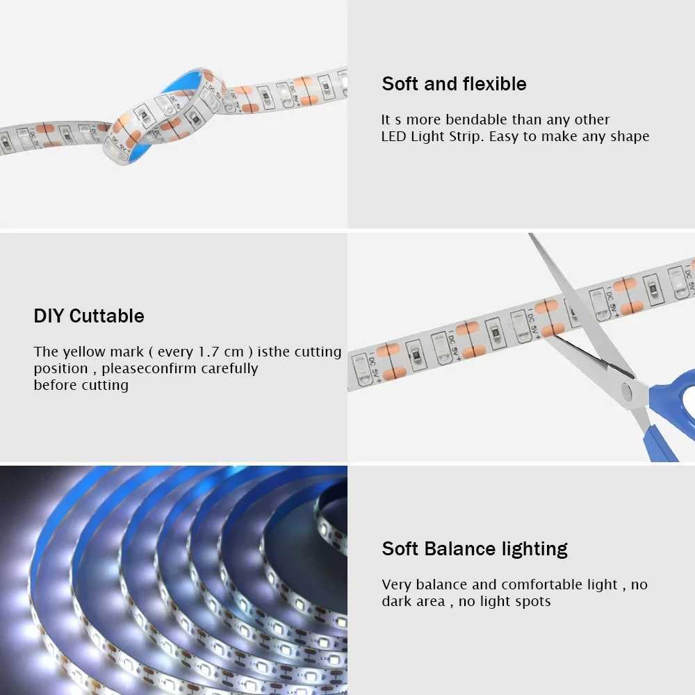 5V Solar LED Strip Light Remote Control 2835 60 LEDs Flexible Tape Lights Waterproof Warm White 0.5m 1m 2m 5m Garden Decoration W250701