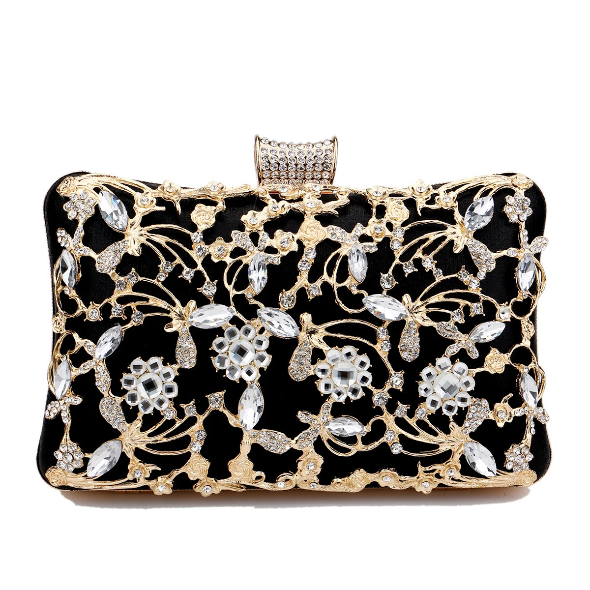 Arrival Women Day Clutch Hollow Out Style Diamonds Party Evening Bags Pink Mixed Color Wedding Bridal Handbags With Chain 250628