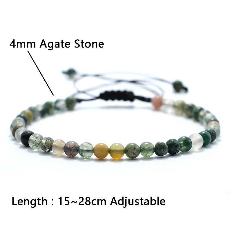 Fashion 4mm Natural Stone Bracelet Men Women Handmade Braided Adjustable Bracelet Small Tiger Eyes Howlite Agates Beads Bracelet XJ250707