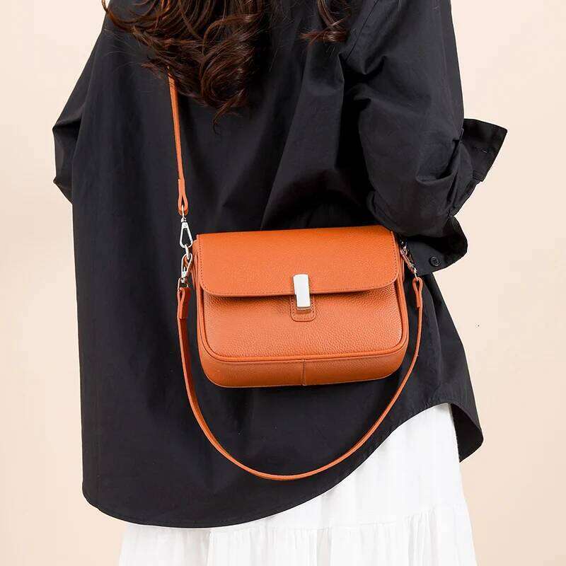 Genuine Leather Women Crossbody Bags Design Small Square Soft Cowhide Women's Commuter Shoulder Bag ladies gift