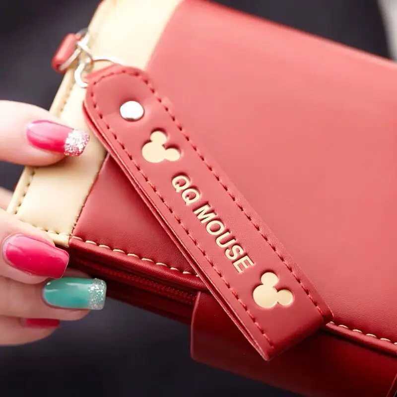 Explosi-style wens short wallet Korean PU leather cute carto student zipper handbag mti-card folding daily pocket walle Y250707