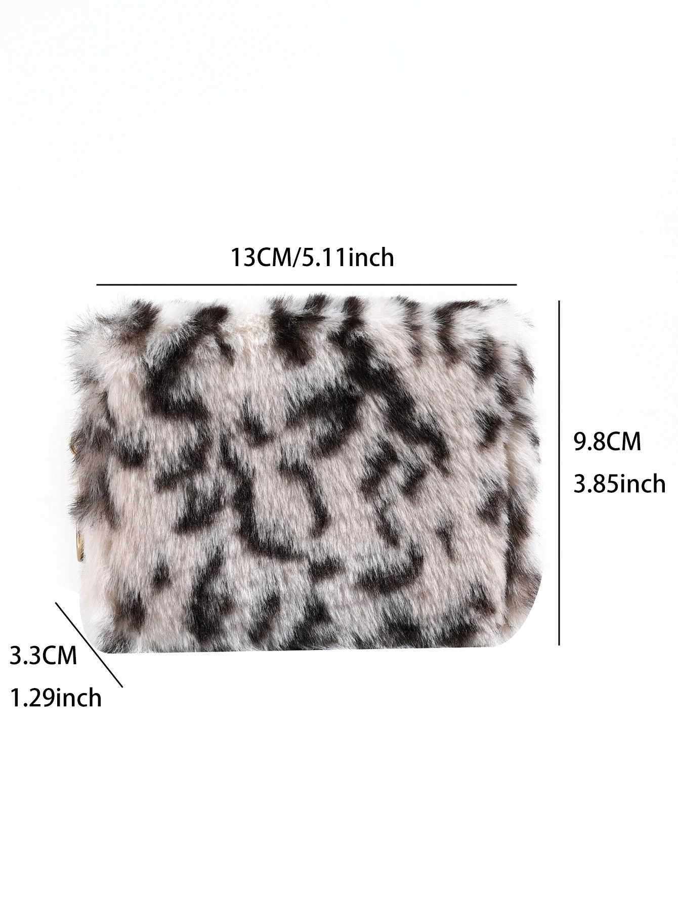 creative plush coin purse fashion leopard print plush wallet niche simple furry card bag wallet 250704