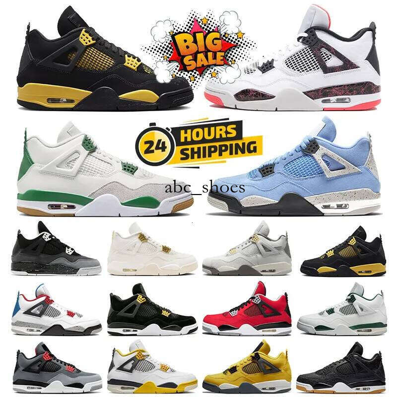 Free Tax 4 Black Cat Basketball Shoes Red Thunder 4s Cement Pine Green Seafoam Midnight Navy Military Canvas Oreo Olive Bred Frozen Moments Pure Money Trainers