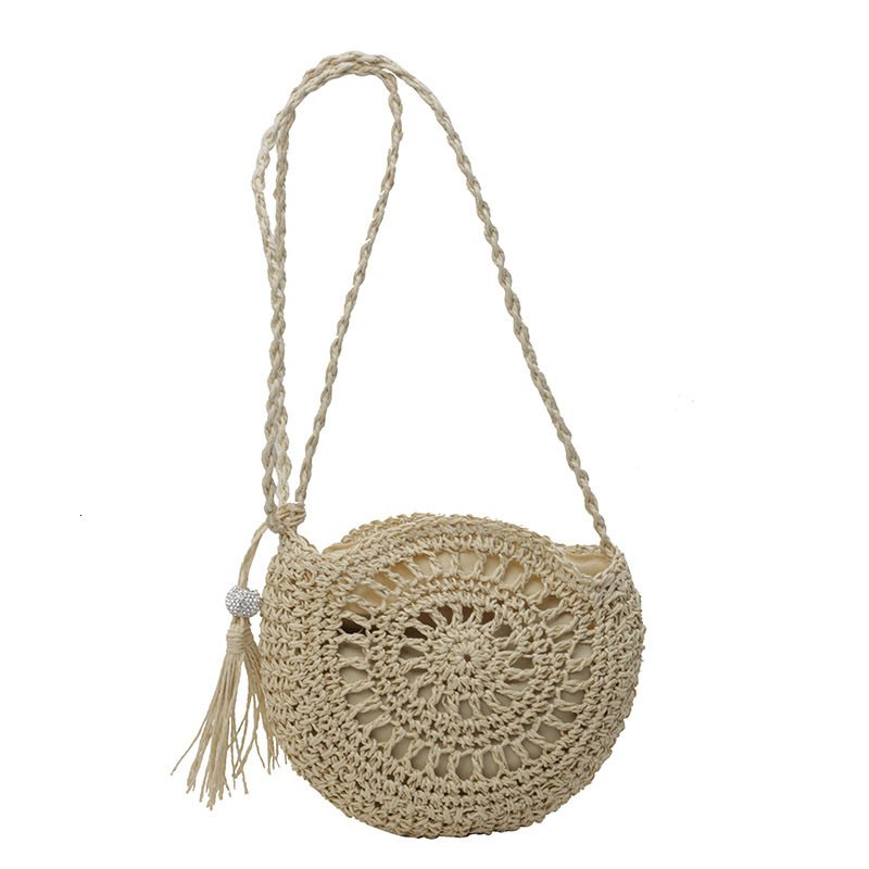 Free shipping designer Woven Small Bag for Women 2025 New Summer Tassel Straw Bag Beach Vacation Shoulder Bag Crossbody Bag Small Round Bag