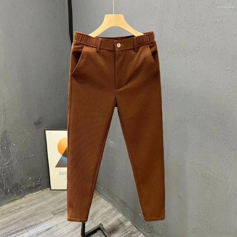 Men's Suits Fashionable Casual Slim Fit Khaki Pants Trendy Business Style Westwear Comfortable Breathable Stretchy Long Trousers - view 7