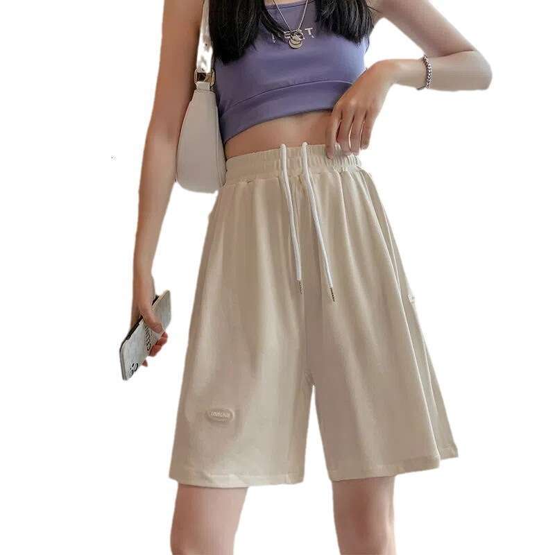 Summer Thin Loose Casual Plus Size Five-Point High Waist Straight Ice Silk Sports Student Shorts For Men And Women B5