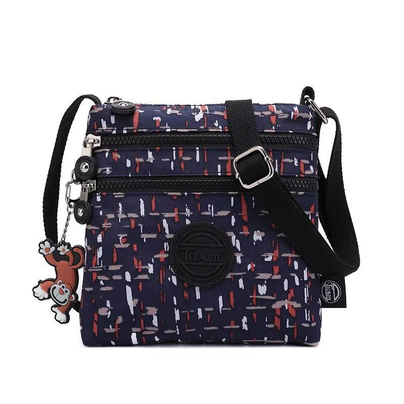 2024 Flower Summer Nylon Men Women Shoulder Messenger Bag Cross Body Phone Purse Lightweight Blue Grey Black Red Purple M0908 ddmynov